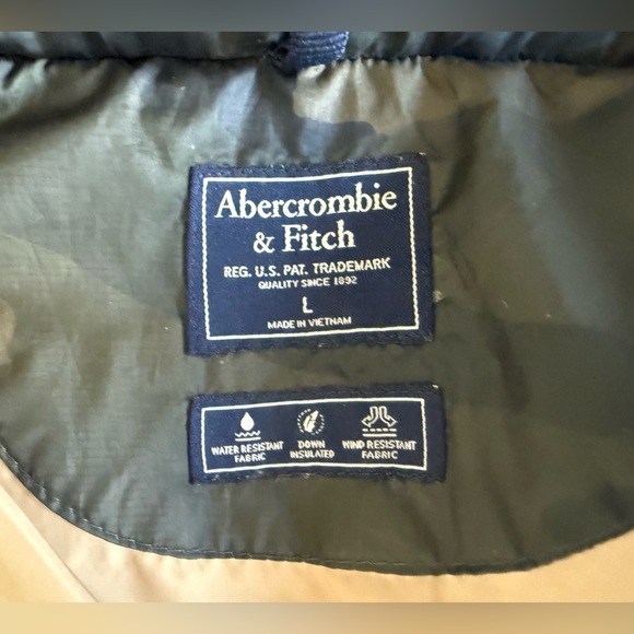 Abercrombie & Fitch Army Camo Down Puffer A&F Women Jacket Hood Sherpa Teddy L - Picture 11 of 16